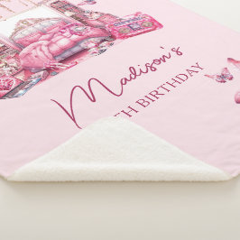 Personalisierter Niedlicher Rosa-Leepover-Girl Geb Sherpadecke