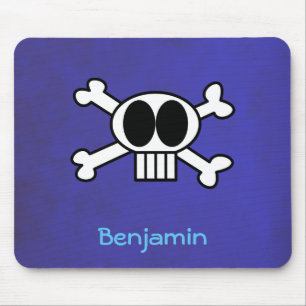 Personalisierter Niedlicher Schädel und Kreuzknoch Mousepad