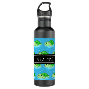 Personalisierter Niedlicher Schildkrötenname Edelstahlflasche