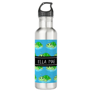 Personalisierter Niedlicher Schildkrötenname Edelstahlflasche