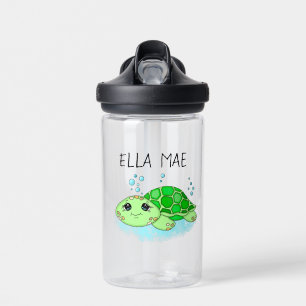 Personalisierter Niedlicher Schildkrötenname Trinkflasche