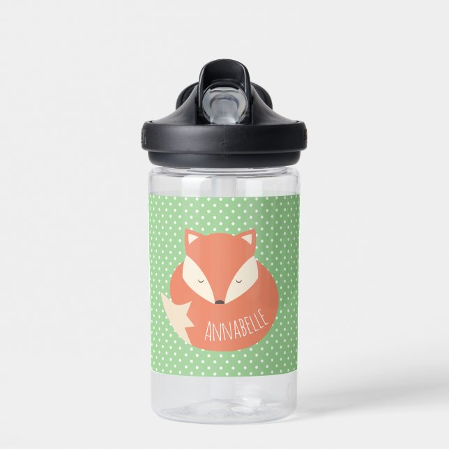 Personalisierter Niedlicher Schlaffuchs Trinkflasche (Vorne)