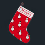 Personalisierter Niedlicher Snowman-Strumpf Kleiner Weihnachtsstrumpf<br><div class="desc">Dieser personalisierte Weihnachtsfest-Strumpf zeigt den Snowman-Charakter der Weihnachtszeit-Crew.</div>