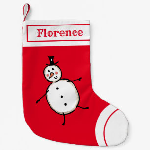 Personalisierter Niedlicher Snowman-Strumpf Kleiner Weihnachtsstrumpf