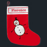 Personalisierter Niedlicher Snowman-Strumpf Kleiner Weihnachtsstrumpf<br><div class="desc">Dieser personalisierte Weihnachtsfest-Strumpf zeigt den Snowman-Charakter der Weihnachtszeit-Crew.</div>