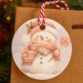Personalisierter Niedlicher Snowman Weihnachtsgesc Geschenkanhänger