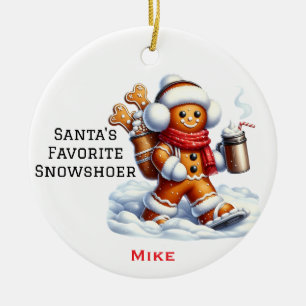 Personalisierter Niedlicher Snowshoer des Weihnach Keramik Ornament