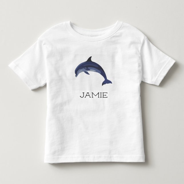 Personalisierter niedlicher springender Delphin Kleinkind T-shirt (Vorderseite)
