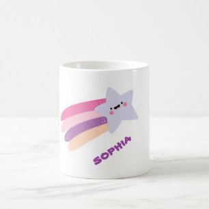 personalisierter niedlicher Sternregenbogenname Kaffeetasse