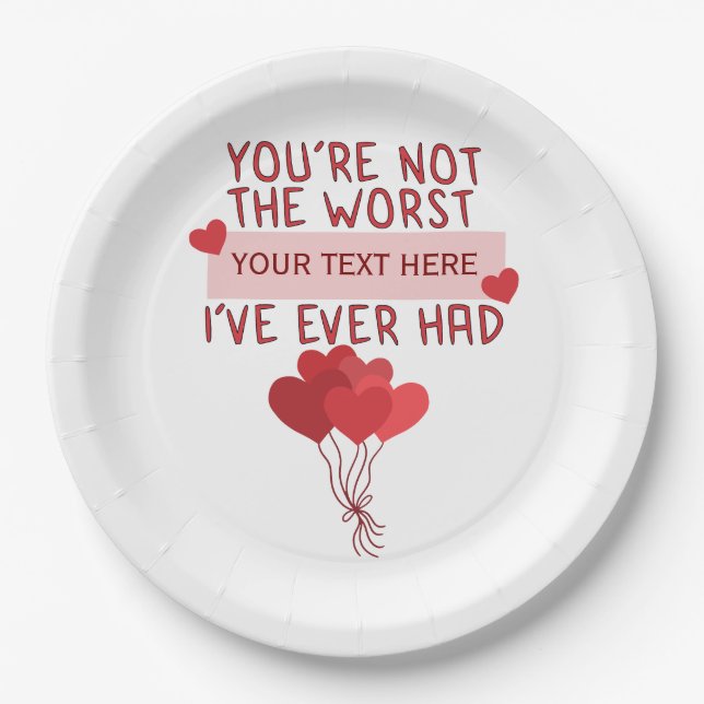 Personalisierter Niedlicher Valentinstag Pappteller (Vorderseite)