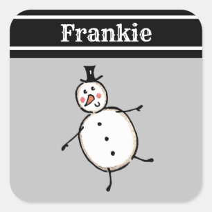 Personalisierter Niedlicher Weihnachtsaufkleber Quadratischer Aufkleber