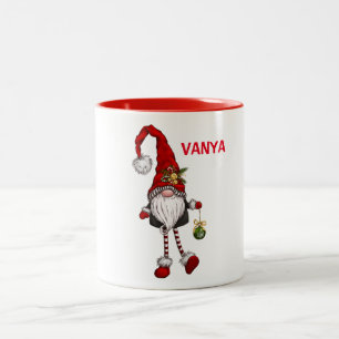 Personalisierter Niedlicher Weihnachtsbummel Zweifarbige Tasse