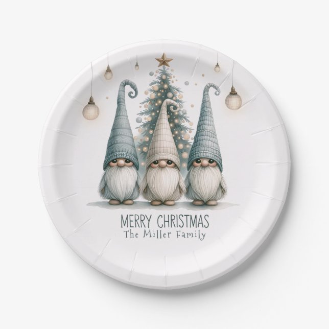 Personalisierter Niedlicher Weihnachtsgenom Pappteller (Vorderseite)