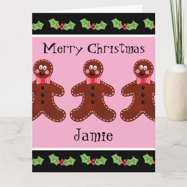 Personalisierter Niedlicher Weihnachtsmann Karte (Vorderseite)