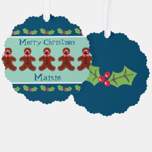 Personalisierter Niedlicher Weihnachtsmann Ornament Karte