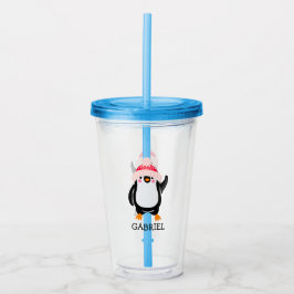 Personalisierter Niedlicher Weihnachtspenguin in R Acryltrinkbecher