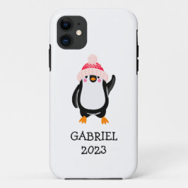 Personalisierter Niedlicher Weihnachtspenguin in R Case-Mate iPhone Hülle