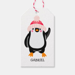 Personalisierter Niedlicher Weihnachtspenguin in R Geschenkanhänger