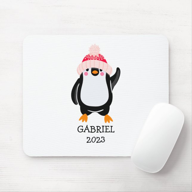 Personalisierter Niedlicher Weihnachtspenguin in R Mousepad (Mit Mouse)