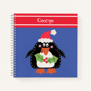 Personalisierter Niedlicher Weihnachtspenguin Notizbuch