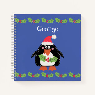 Personalisierter Niedlicher Weihnachtspenguin Notizbuch