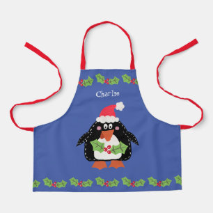 Personalisierter Niedlicher Weihnachtspenguin Schürze