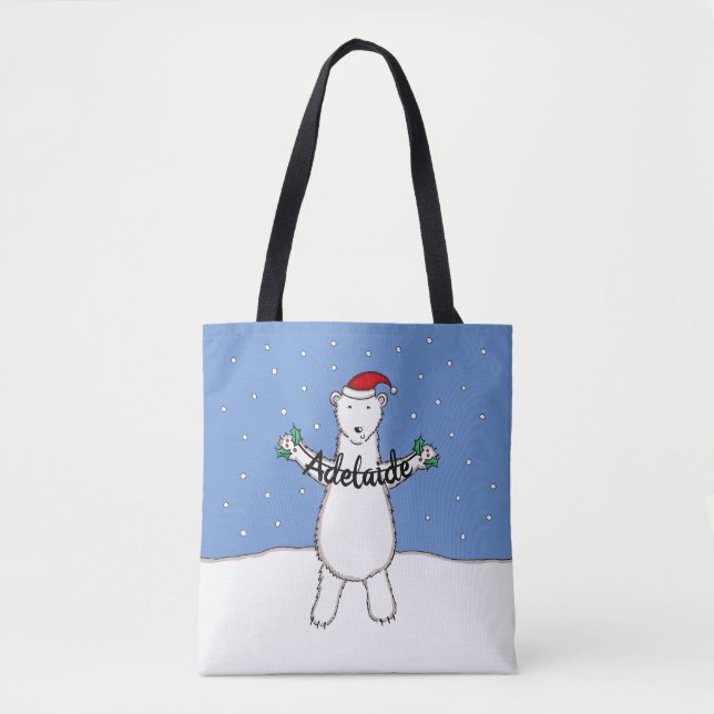 Personalisierter Niedlicher Weihnachtspolar Tasche (Vorderseite)