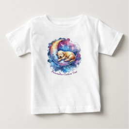 Personalisierter Niedlicher Welpenhund Schlafen au Baby T-shirt