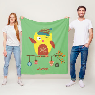 Personalisierter Niedlicher Winter Weihnachtsfest Fleecedecke