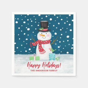 Personalisierter Niedlicher Winterschnee Weihnacht Serviette