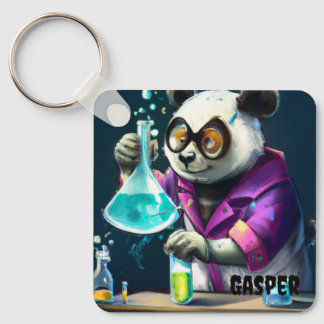 Personalisierter Niedlicher Wissenschaftler Panda Schlüsselanhänger