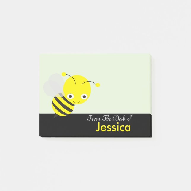 Personalisierter Niedlicher Yelllow HoneyBee Post-it Klebezettel (Vorderseite)
