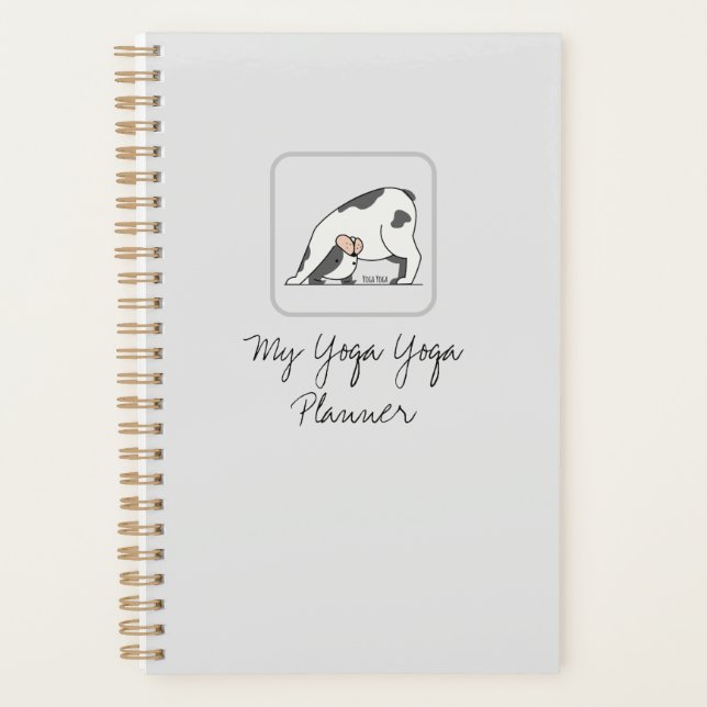 Personalisierter Niedlicher Yoga Hund für Hunde un Planer (Vorderseite)