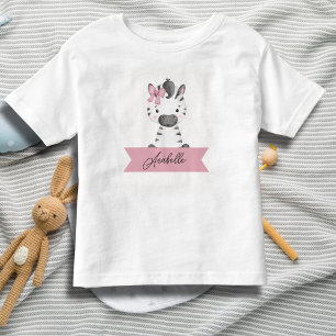 Personalisierter niedlicher Zebra Kleinkind T-shirt