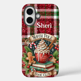 Personalisierter Nordpol Buchwein Kariert iPhone 16 Hülle