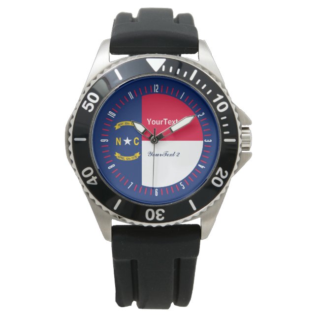Personalisierter North Carolina Staat Design Armbanduhr (Vorderseite)