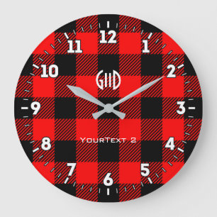 Personalisierter Northern Spirit Buffalo Karo Kari Große Wanduhr