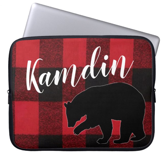 Personalisierter Notebook-Case Red Buffalo Kariert Laptopschutzhülle (Vorderseite)