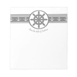 Personalisierter Notepad auf grauen Schiffen Notizblock