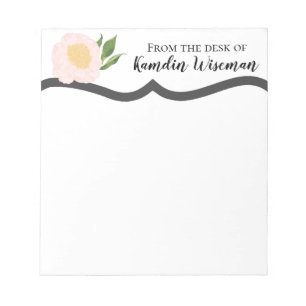 Personalisierter Notepad Baby Pink Cosmos auf Weiß Notizblock