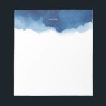 Personalisierter Notepad  Blue Watercolor Splash Notizblock<br><div class="desc">Navy Blue Watercolor Splash Personalisiert Notepad. Modernes und stilvolles Notizblock mit marineblau blauem Aquarellspritzer. Personalisieren Sie Ihre persönlichen Daten,  indem Sie Ihre eigenen Daten hinzufügen.</div>