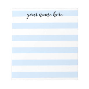 Personalisierter Notepad mit blauer Streifen Notizblock