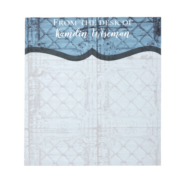 Personalisierter Notepad Rustikale Zinndecke Notizblock (Vorderseite)