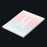 Personalisierter Notizblock mit pastellfarbenem Re<br><div class="desc">Personalisierte pastellfarbene Regenbogengestaltung. Mit Platz für Ihren Namen und Initial. Die leichte Art,  aus der Menge stehend cool auszusehen.</div>