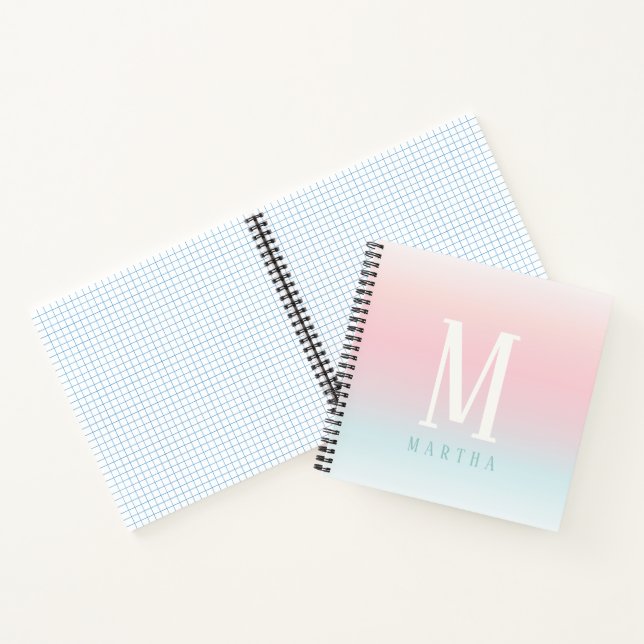 Personalisierter Notizblock mit pastellfarbenem Re Notizbuch (Innenseite)