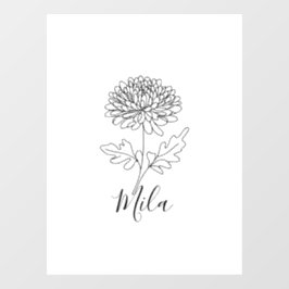 Personalisierter November Chrysanthemum Birth Blum Fensteraufkleber