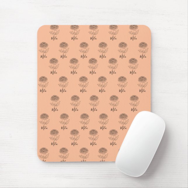 Personalisierter November Chrysanthemum Birth Blum Mousepad (Mit Mouse)