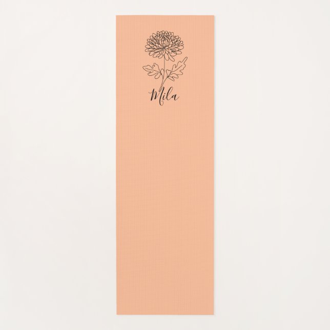 Personalisierter November Chrysanthemum Birth Blum Yogamatte (Vorderseite)