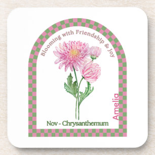 Personalisierter November-Geburtsmonats-Blumenunte Getränkeuntersetzer