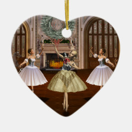 Personalisierter Nutcracker Ballerina Herzdekorati Keramikornament